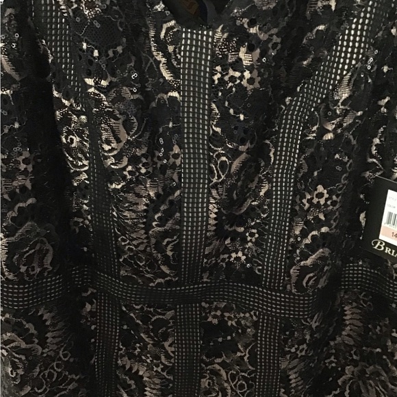 BRIANNA woman’s Black and Mauve lace and sequined dress - Picture 5 of 10